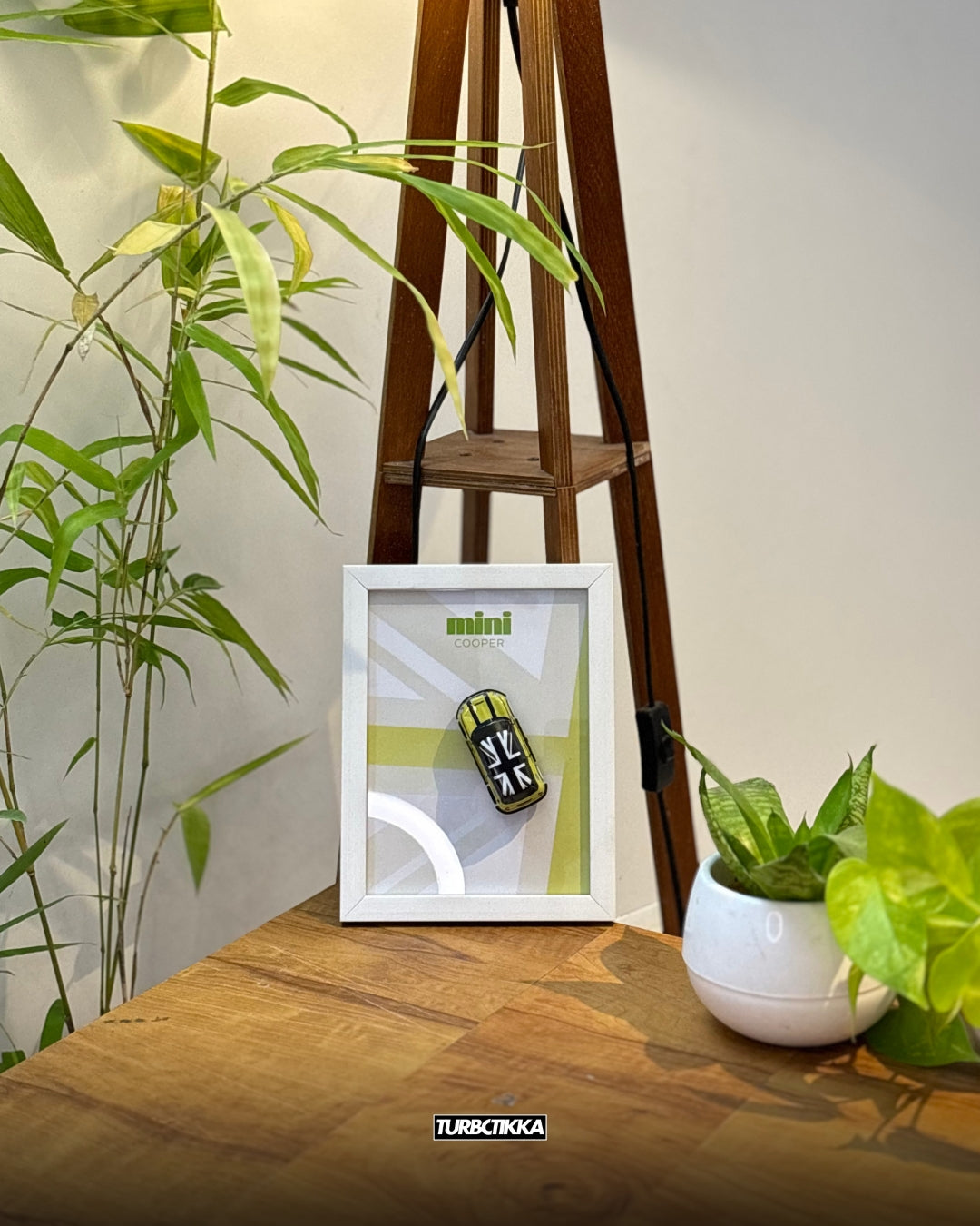 Mini Cooper (Green) Framed - Wall Art