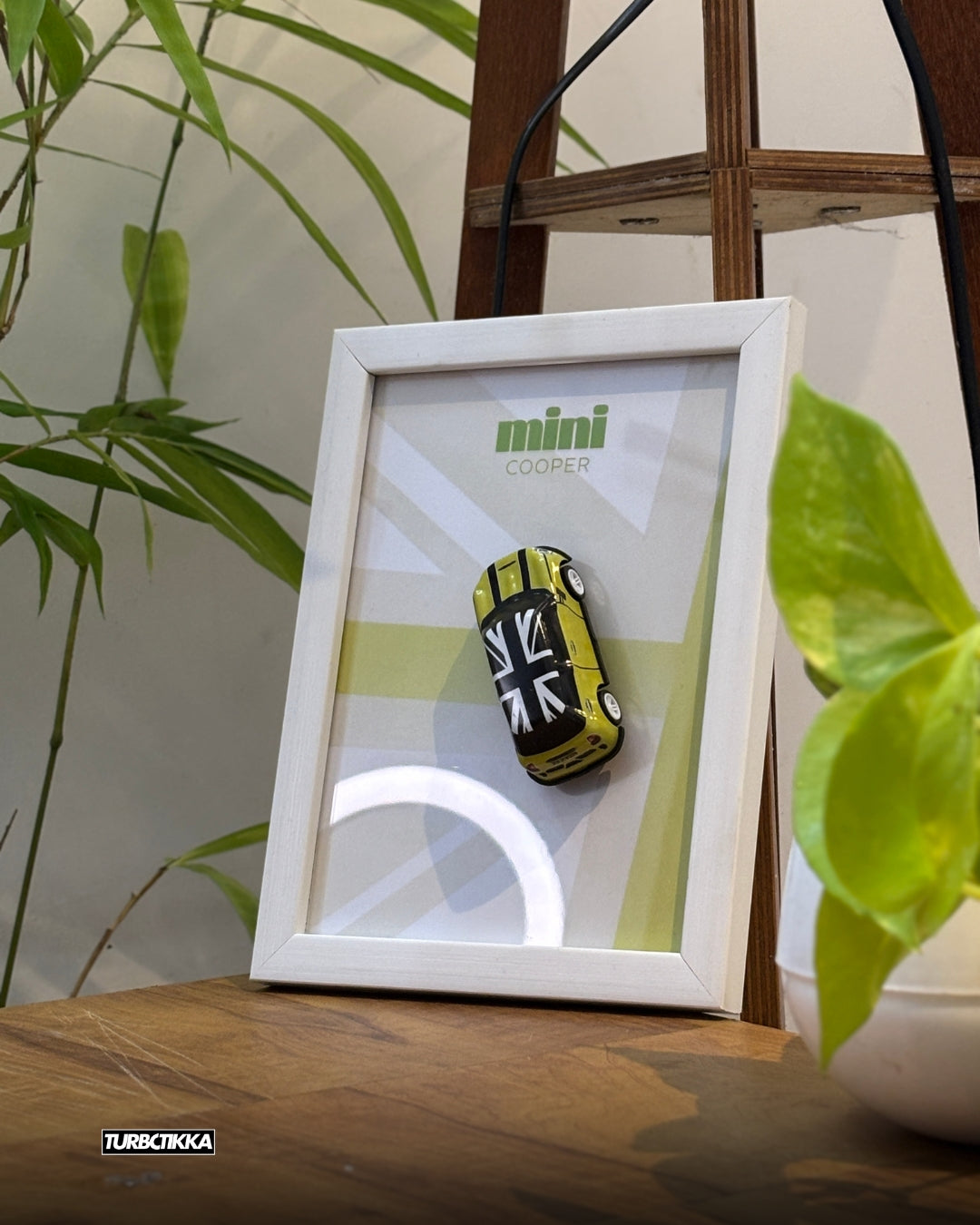 Mini Cooper (Green) Framed - Wall Art