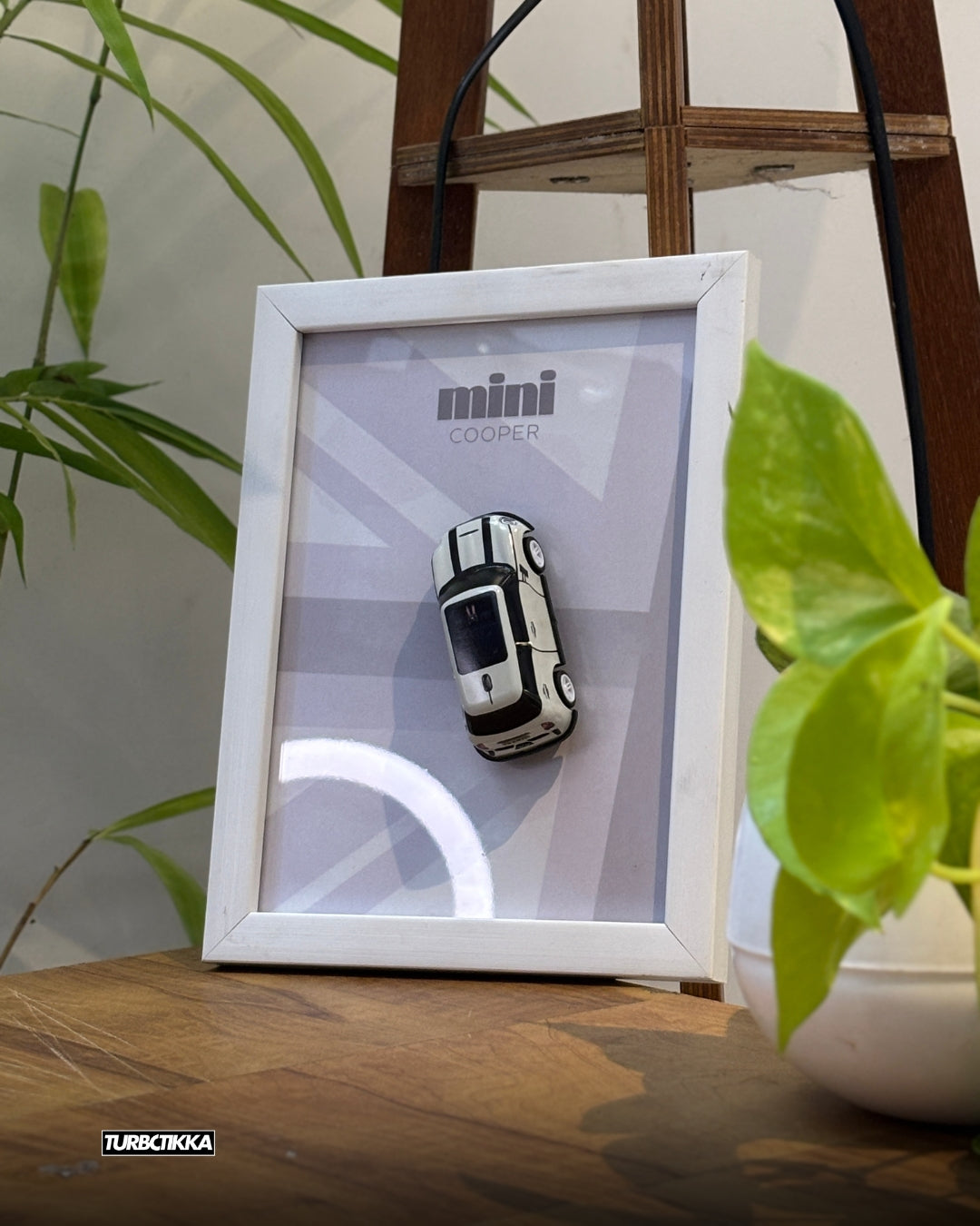 Mini Cooper (Grey) Framed - Wall Art