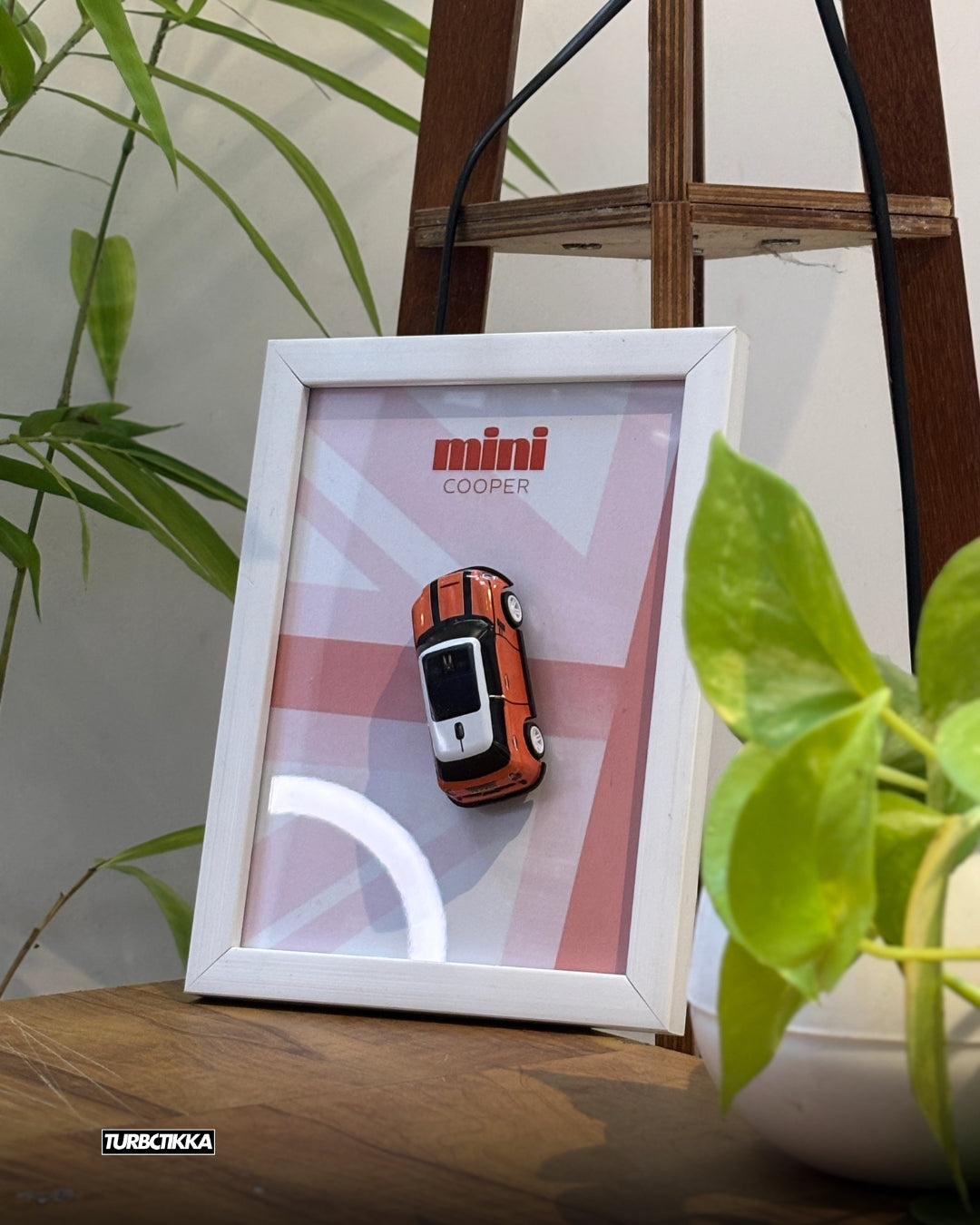 Mini Cooper (Orange) Framed - Wall Art