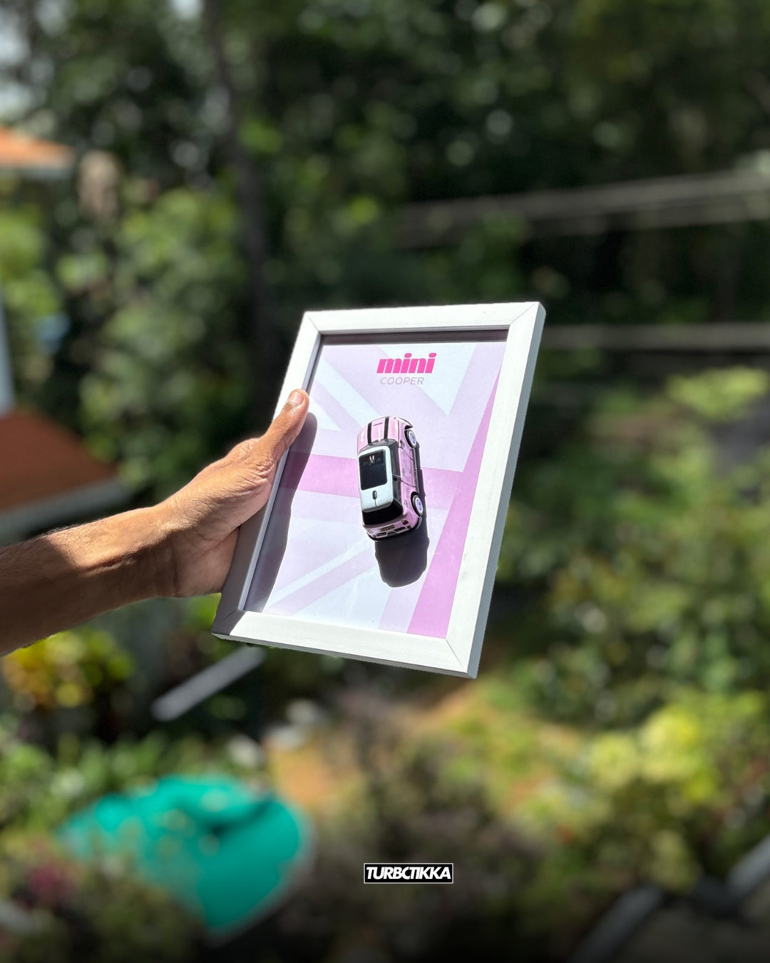 Mini Cooper (Pink) Framed - Wall Art