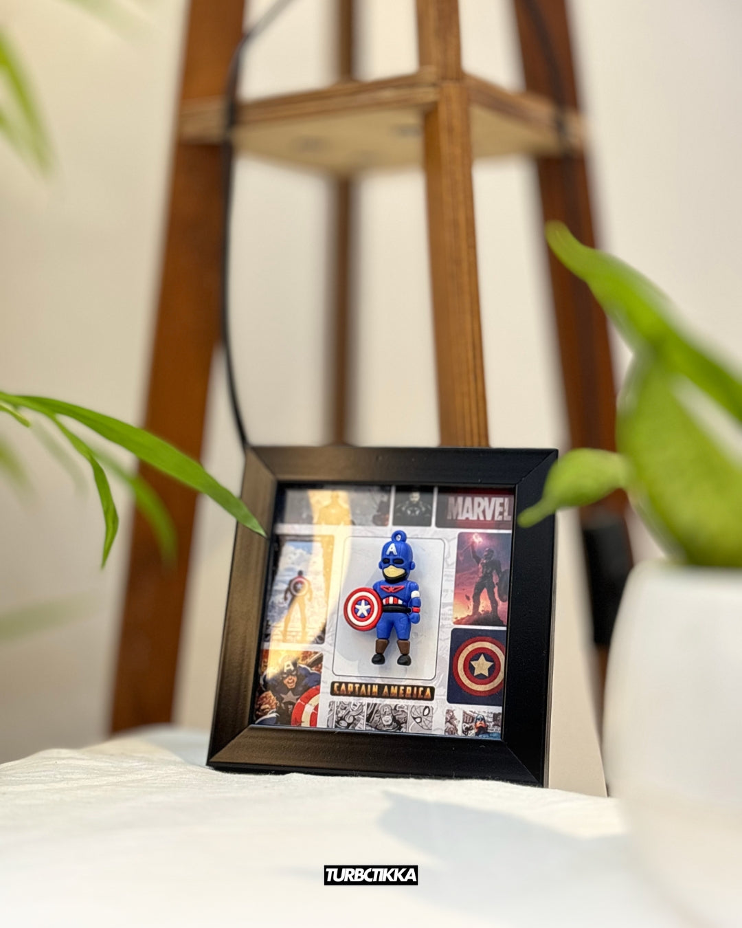 Captain America Realistic Frame with Mini Action Figurine