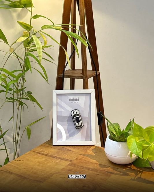 Mini Cooper (Grey) Framed - Wall Art