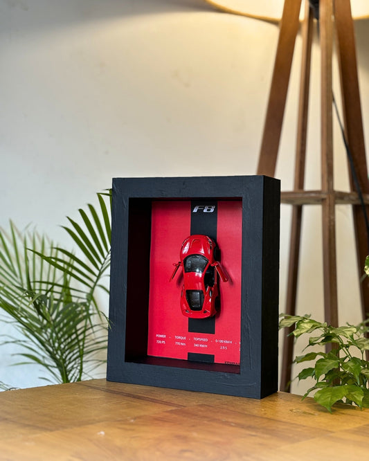 (Shadow Box) Ferrari F8 Framed (Red) - Wall Decor