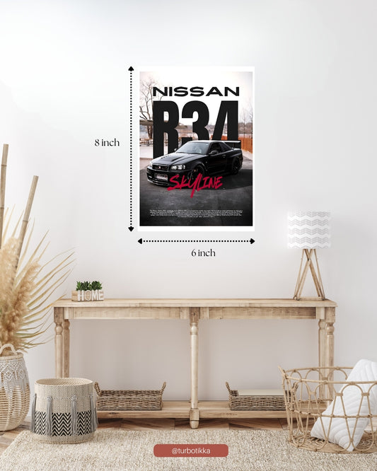 Nissan Skyline R34 - Wall Poster