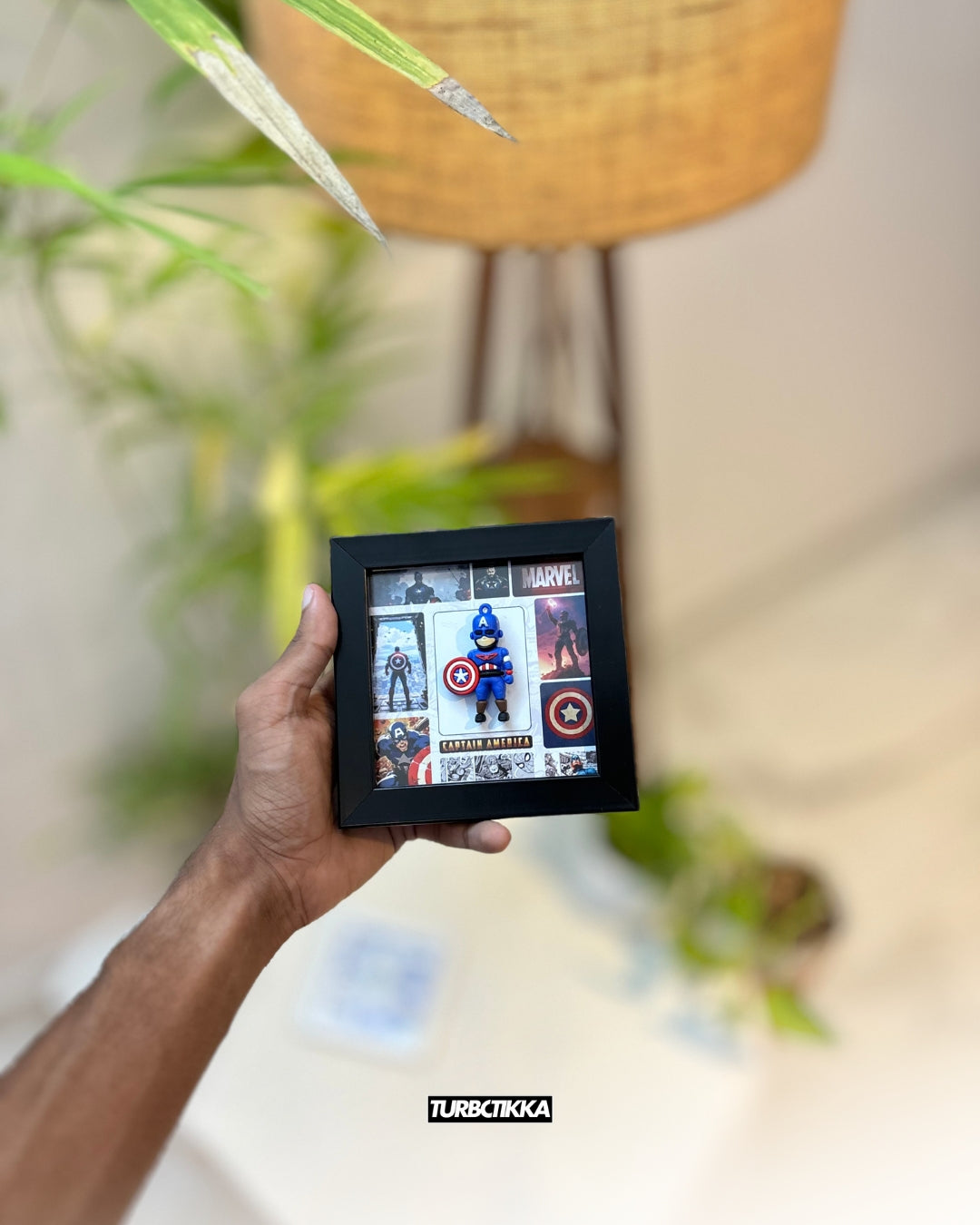 Captain America Realistic Frame with Mini Action Figurine