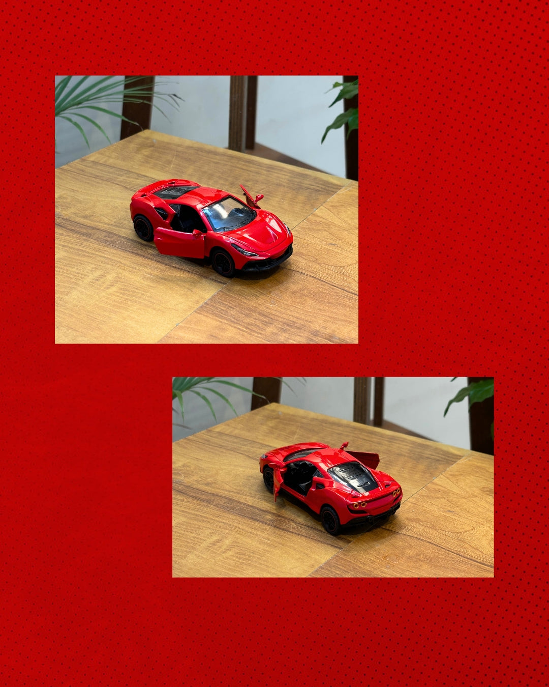 (Shadow Box) Ferrari F8 Framed (Red) - Wall Decor