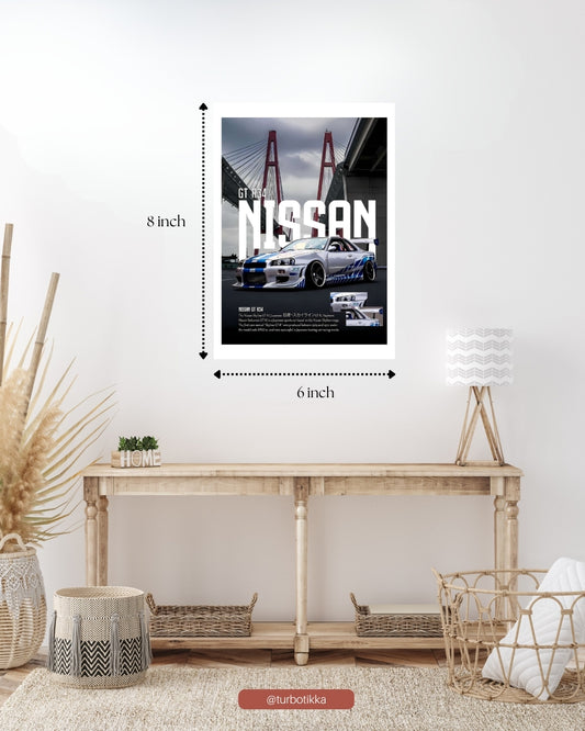 Nissan Skyline GTR R34 - Wall Poster